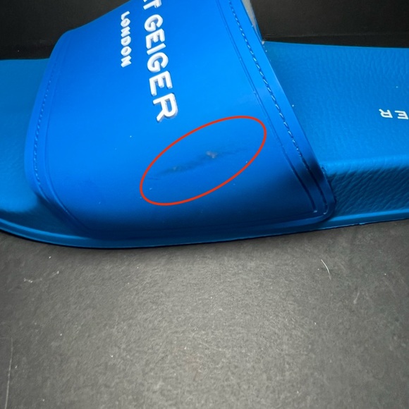 Kurt Geiger Vibrant Blue Slides